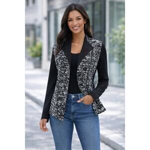 41 Hawthorn Colorblock Edgy Textured Asymmetric Classic Career Goth Blazer XS